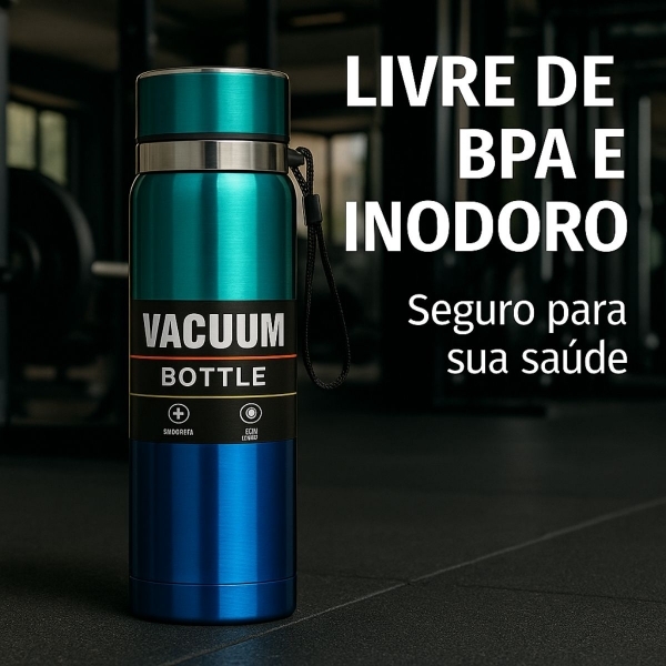 Garrafa Vacuum 800ml - Verde Água_Azul