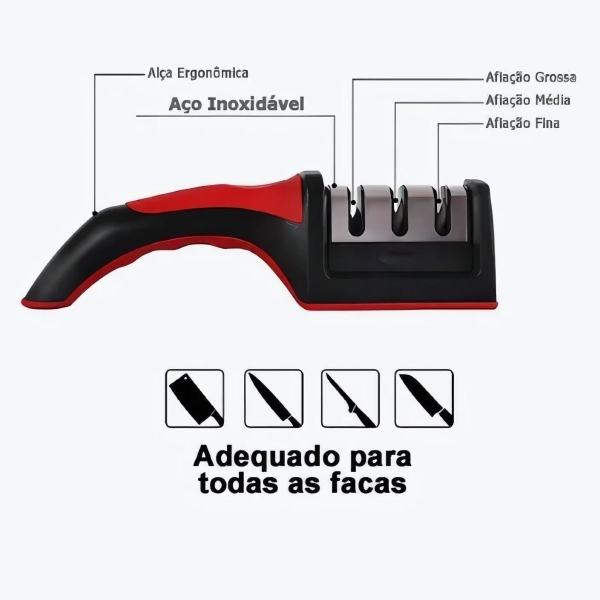 Kit Balança de Cozinha 10kg e Amolador de Facas Profissional