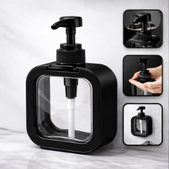 Dispenser Sabonete Líquido 300ml Quadrado Banheiro Cozinha