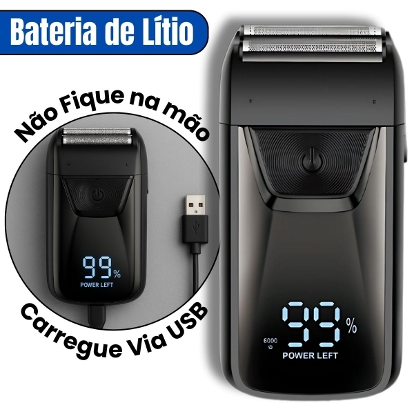 Barbeador Shaver Bivolt 5w Display Led Aparador Pelo Nariz