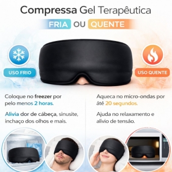 Máscara Gel Terapêutica Fria Quente Dor Cabeça e Olhos