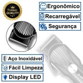 Kit Maquina Profissional Cortar Cabelo Acabamento Aparador Preto