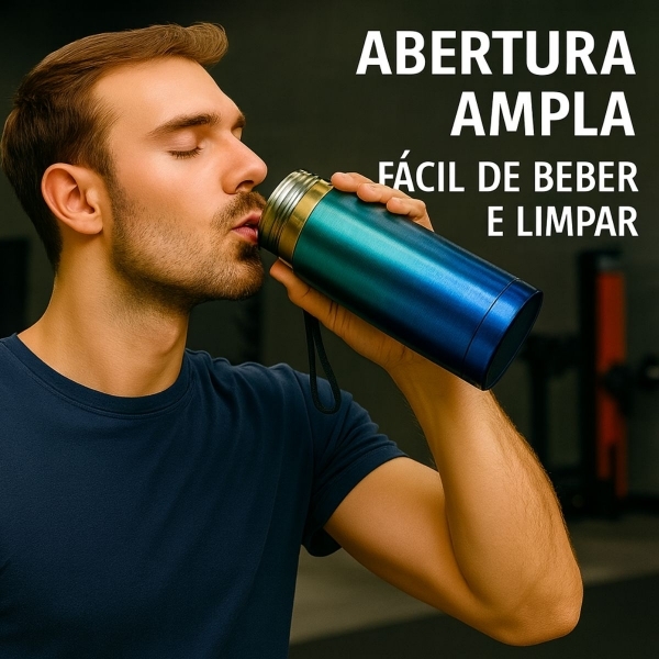 Garrafa Vacuum 800ml - Verde Água_Azul