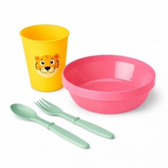 Kit Alimentação Infantil 4 Peças Bebê Livre BPA 0 a 24 Meses