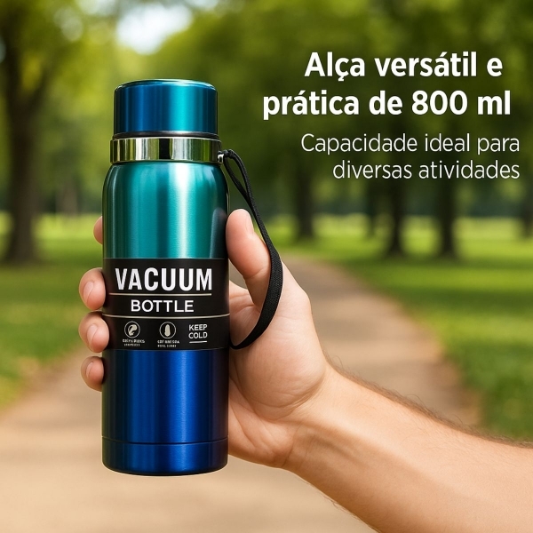 Garrafa Vacuum 800ml - Verde Água_Azul