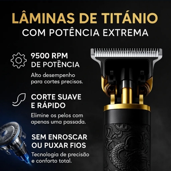 Kit Maquina De Cortar Cabelo Dragao Aparador Pelos De Nariz