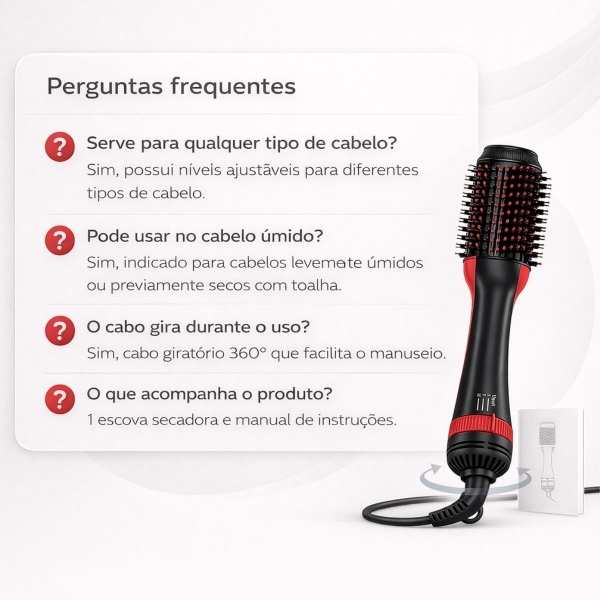 Escova secadora 4 em 1 Cadence Ceramica Ionizada Turmalina