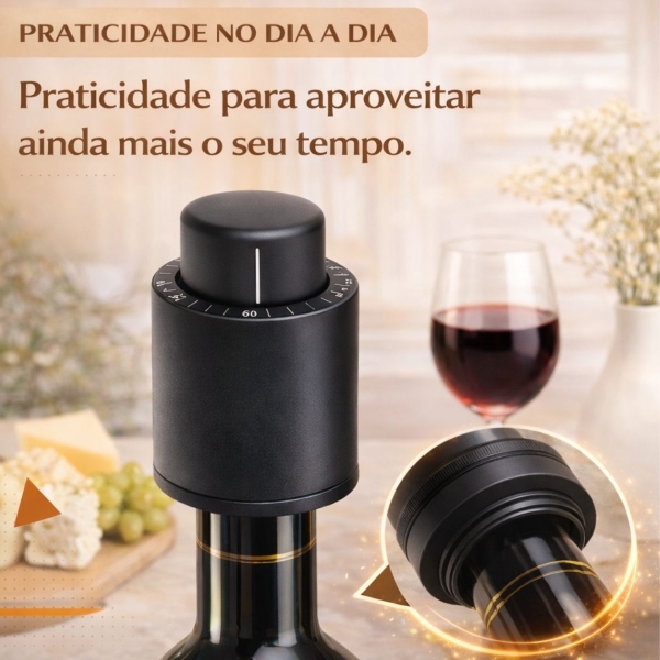 Tampa Para Vinho A Vácuo Pressão Vedação Premium