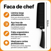 Kit Facas Profissional Inox com Afiador Tesoura Descascador