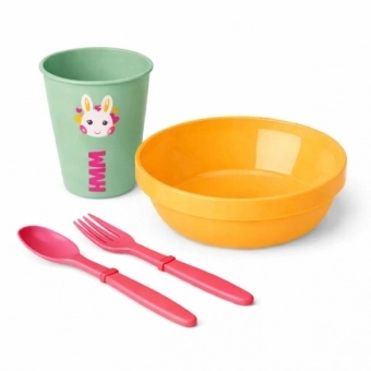 Kit Alimentação Infantil 4 Peças Bebê Livre BPA 0 a 24 Meses