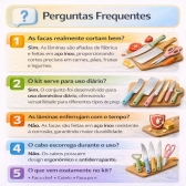 Kit Facas Cozinha 6 Peças Com Afiador Descascador Tesoura