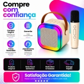 Caixa de Som Bluetooth 20W RGB com Microfone Sem Fio Karaokê Portátil USB TF AUX