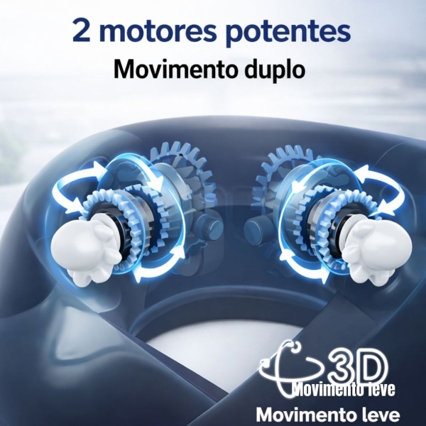 Almofada Massageador Para pescoço - Cinza