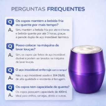 Copo Térmico 2 em 1 Aço Inox 400ml Taça Bebida Fria Quente