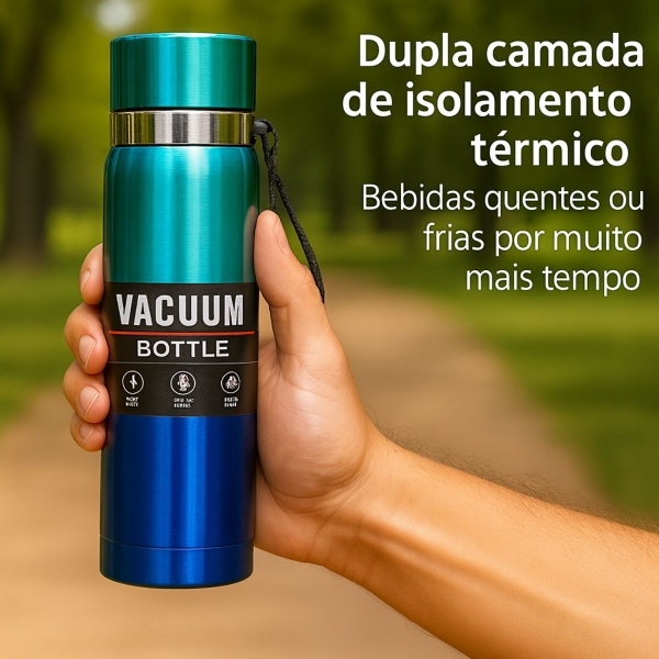 Garrafa Vacuum 800ml - Verde Água_Azul