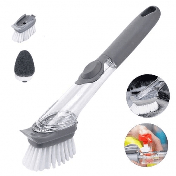 ESCOVA DE LIMPEZA 2 EM 1 DISPENSER DETERGENTE