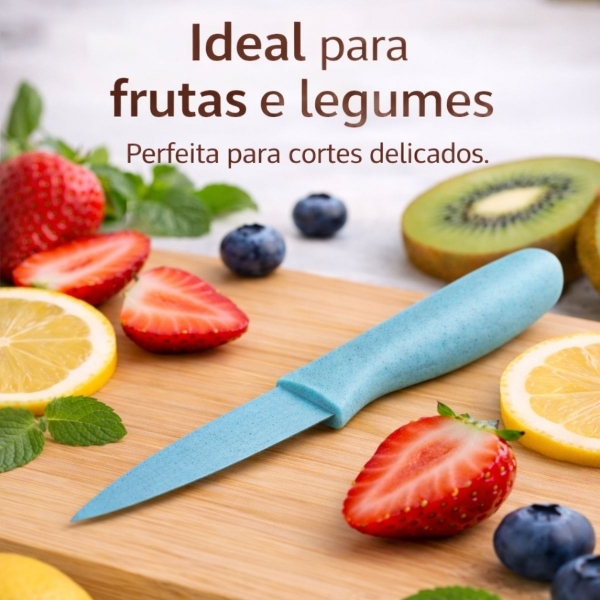 Kit Facas Cozinha 6 Peças Com Afiador Descascador Tesoura